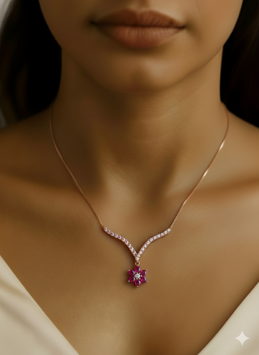 Pink Radiance Floral Pendant