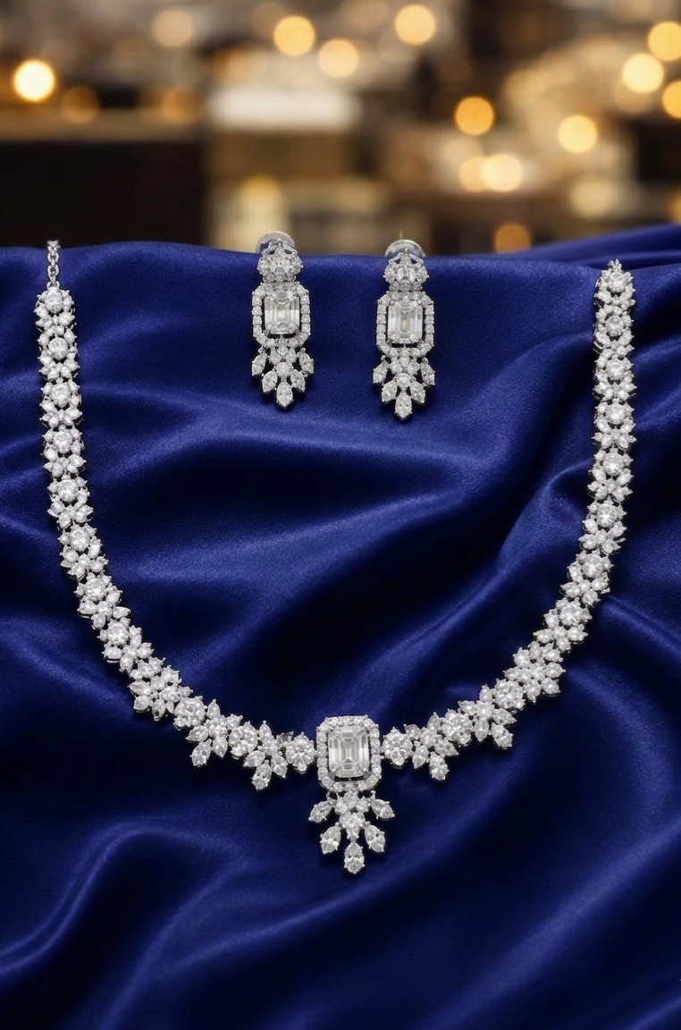 Diamond Dew Sterling Silver Set