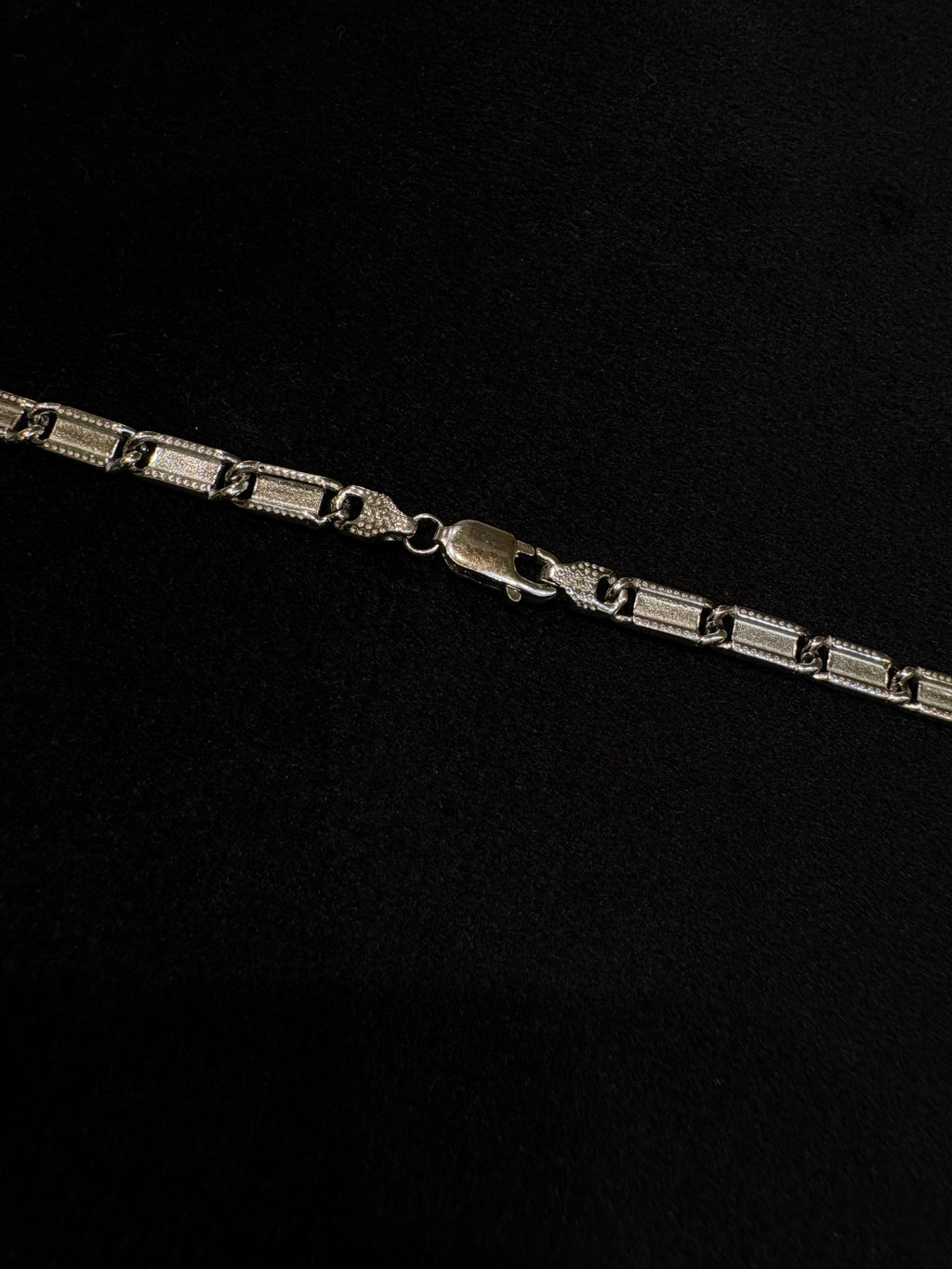 Men’s Silver Chain -Textured Rectangle Link | 925 Silver Jewellery for Men