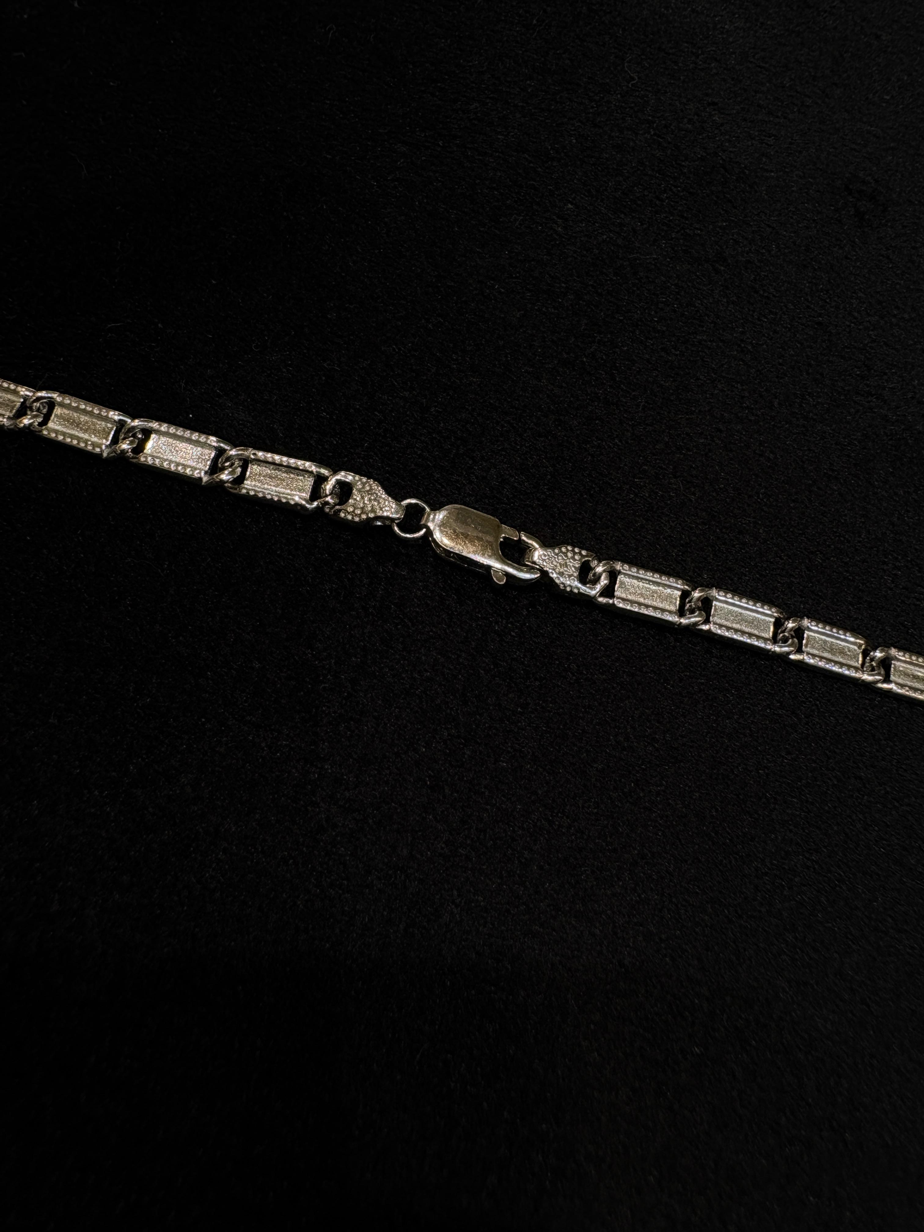 Men’s Silver Chain -Textured Rectangle Link | 925 Silver Jewellery for Men