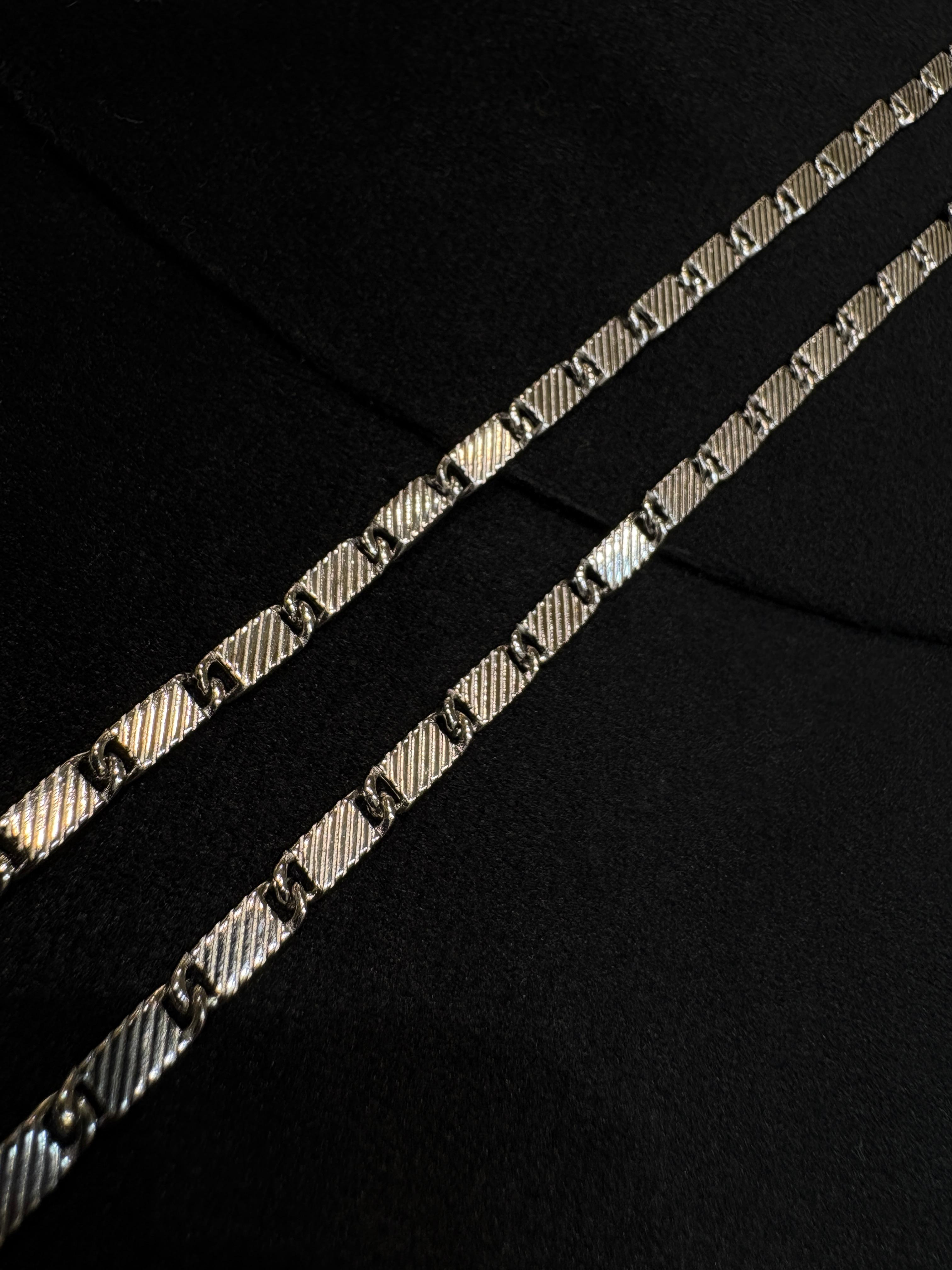 Men’s Silver Chain -Textured Rectangle Link | 925 Silver Jewellery for Men