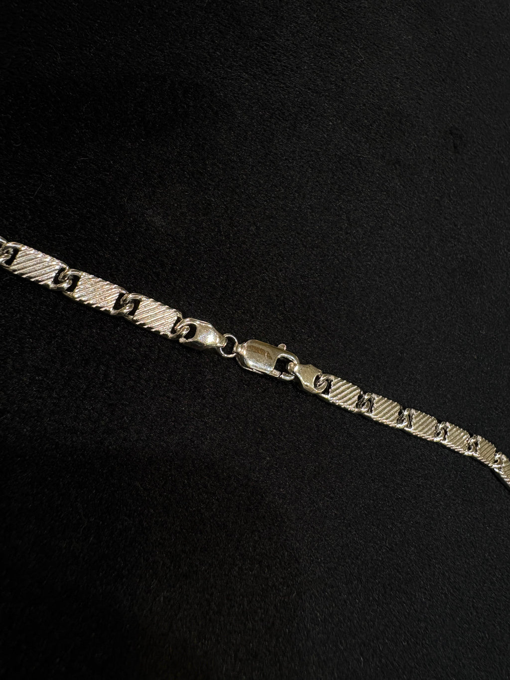 Men’s Silver Chain -Textured Rectangle Link | 925 Silver Jewellery for Men