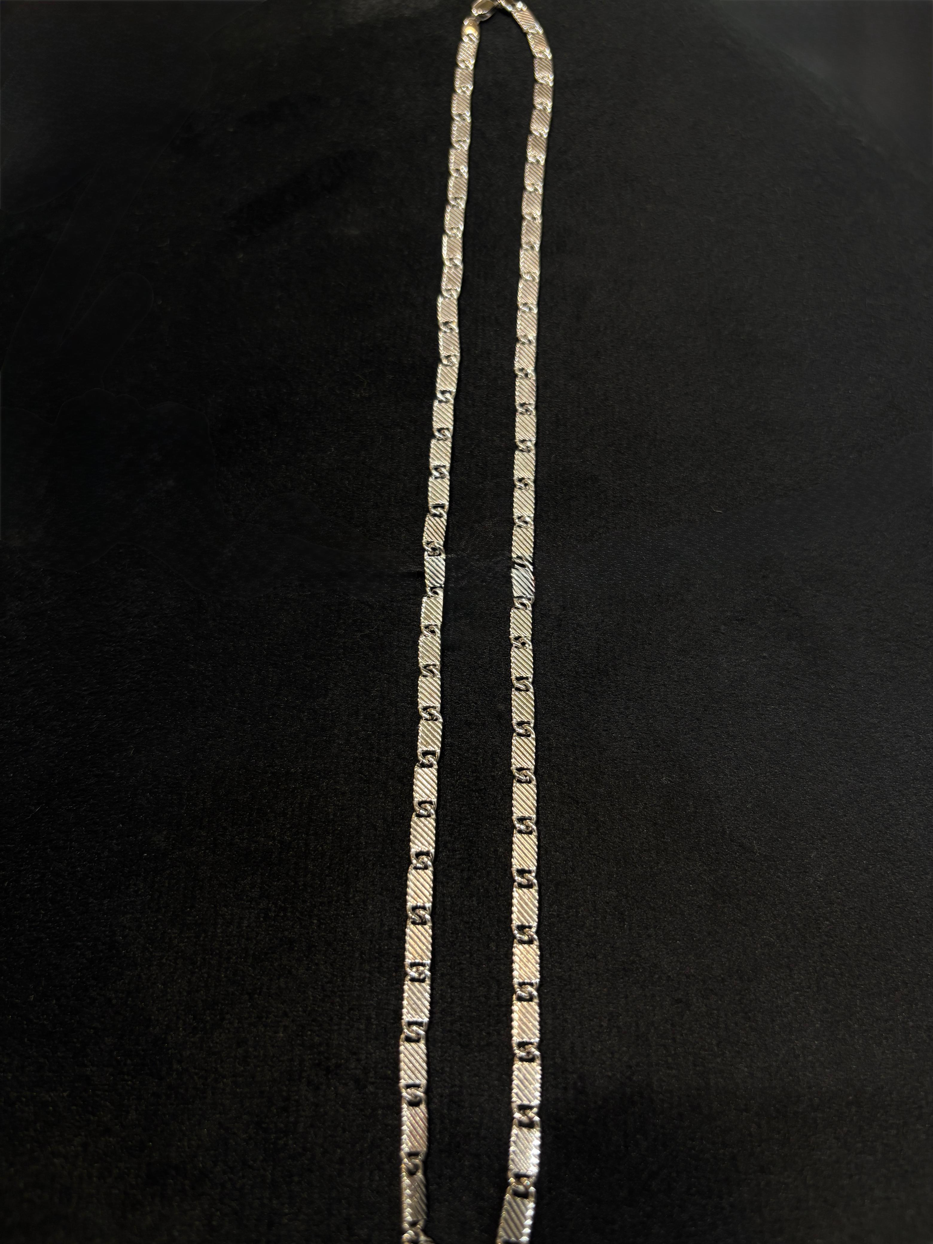 Men’s Silver Chain -Textured Rectangle Link | 925 Silver Jewellery for Men