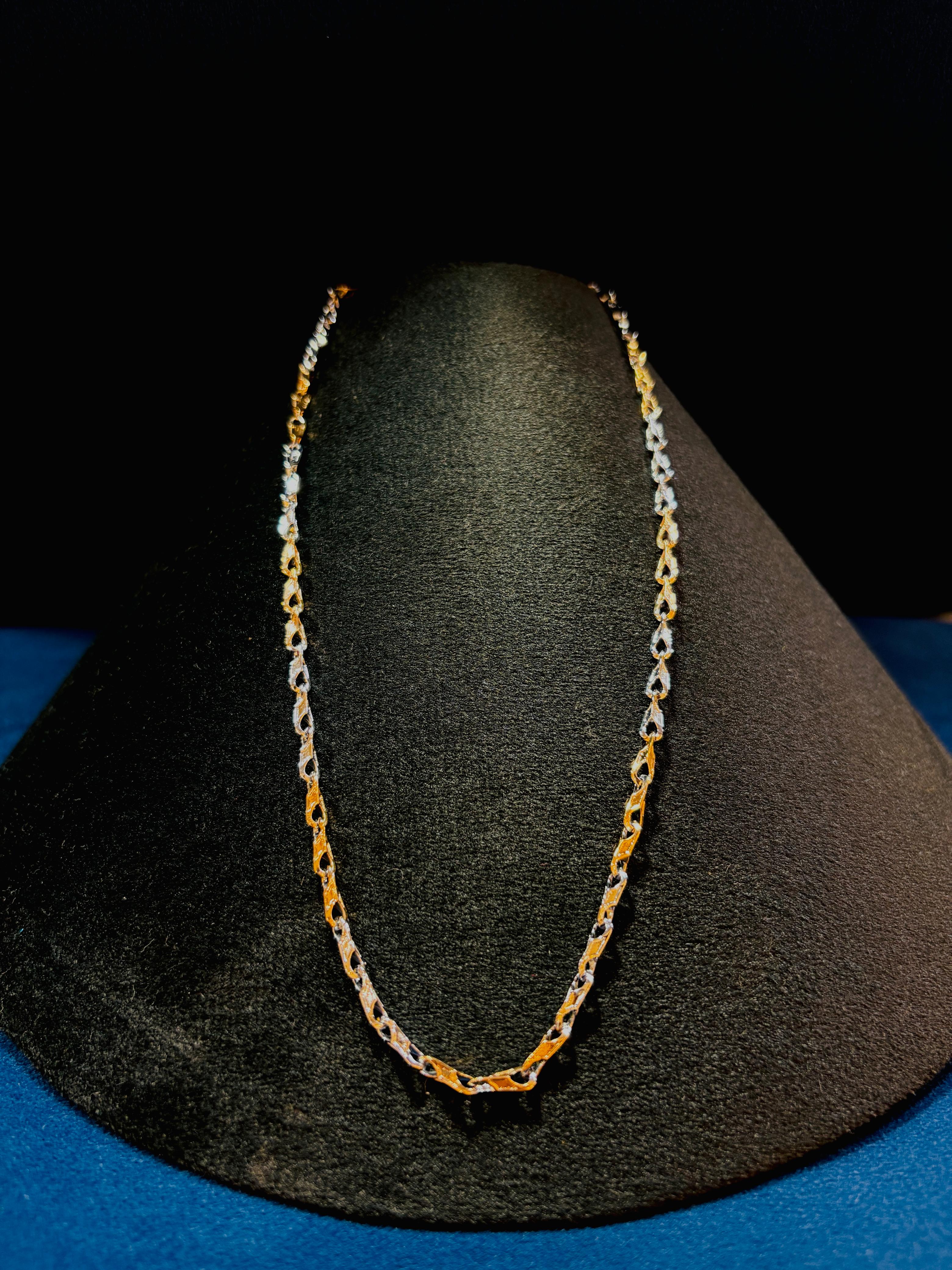Silver Dual-Tone Twist Chain