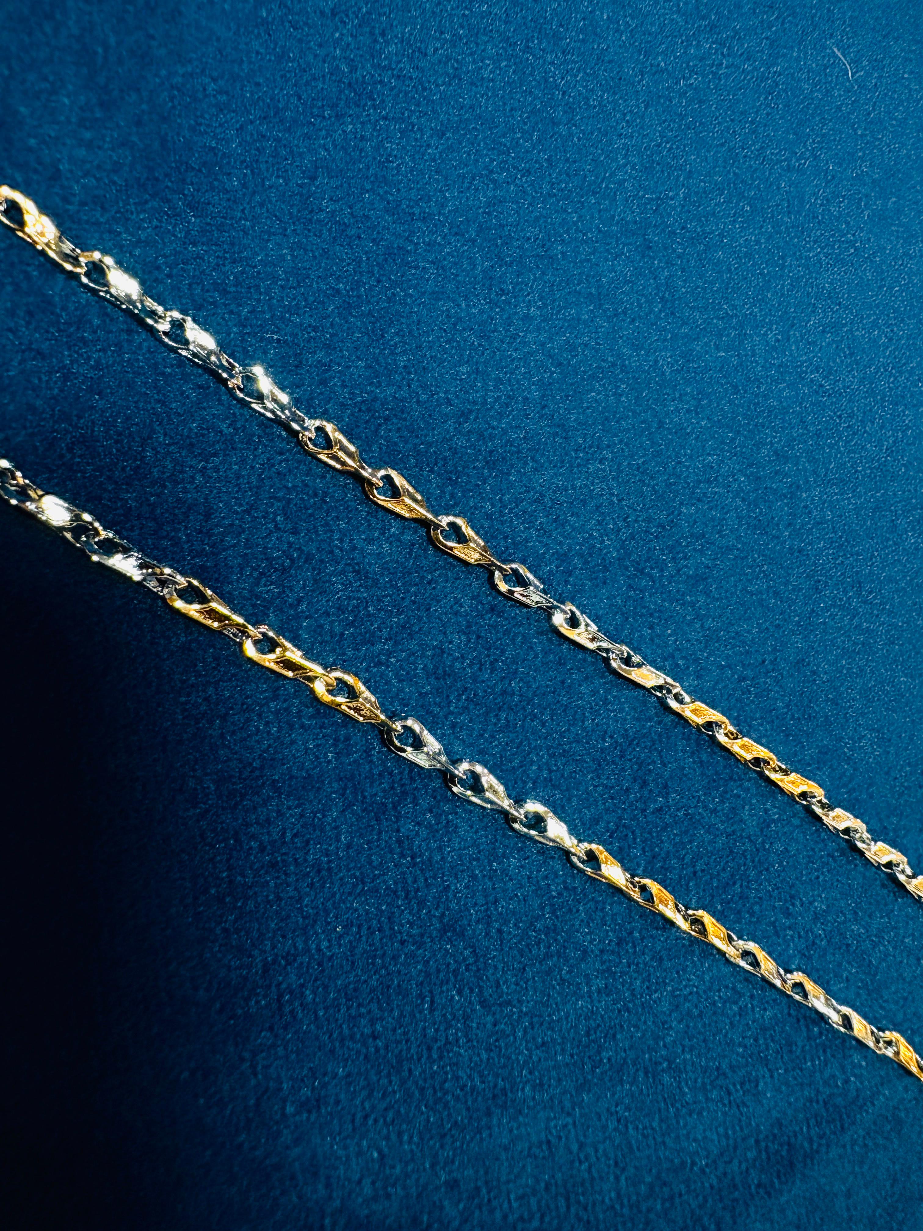 Silver Dual-Tone Twist Chain