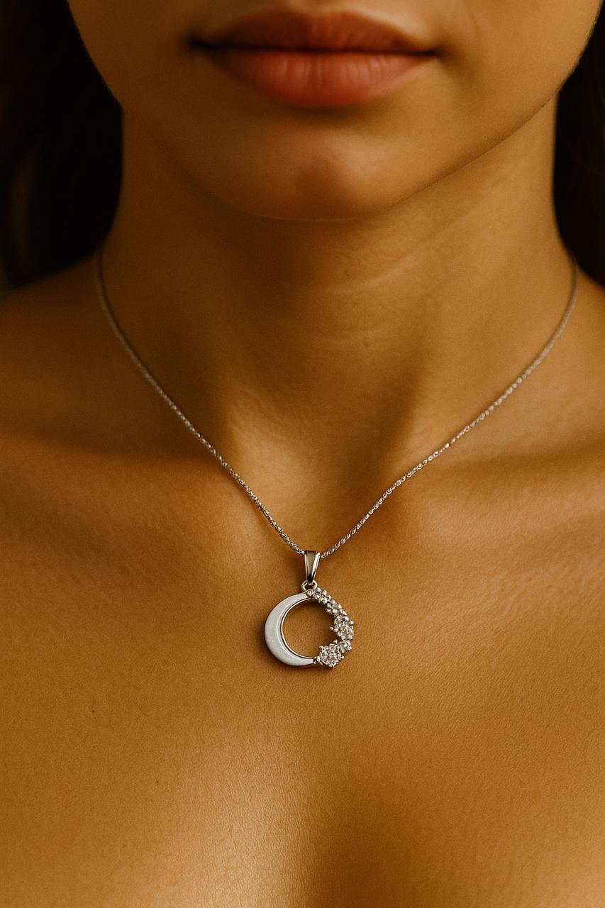 Moonlit Sparkle Sterling Pendant