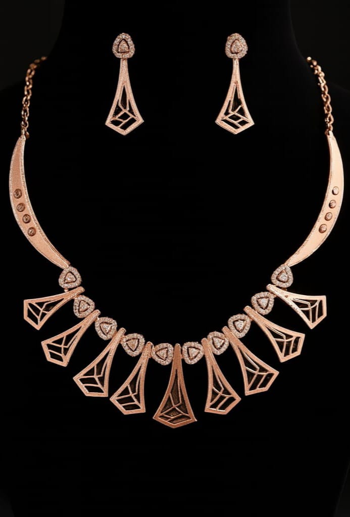 Rose Gold Crystal Crest