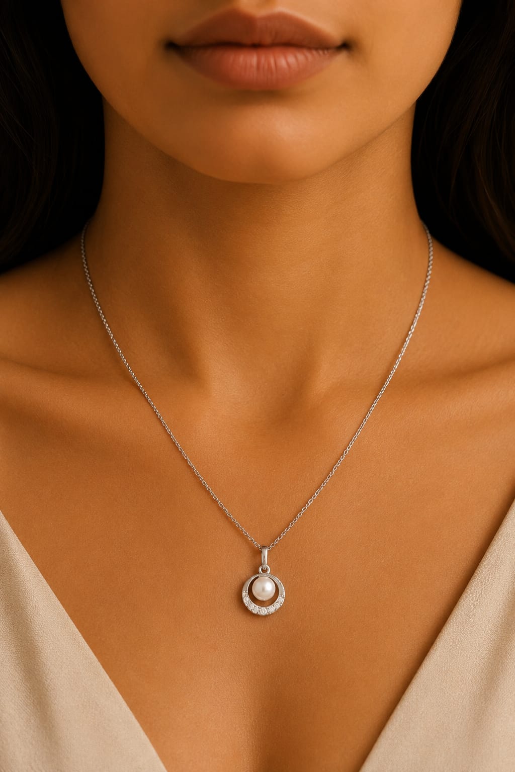 Pearl Glow Silver Pendant