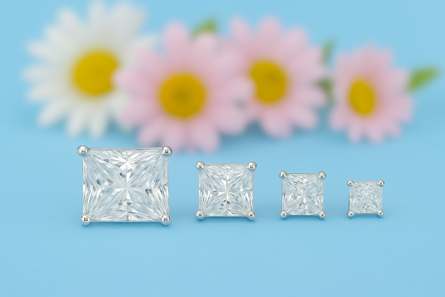 Square Solitaire Studs