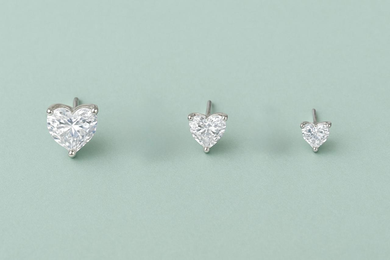 Heartshine Solitaire Stud Earrings