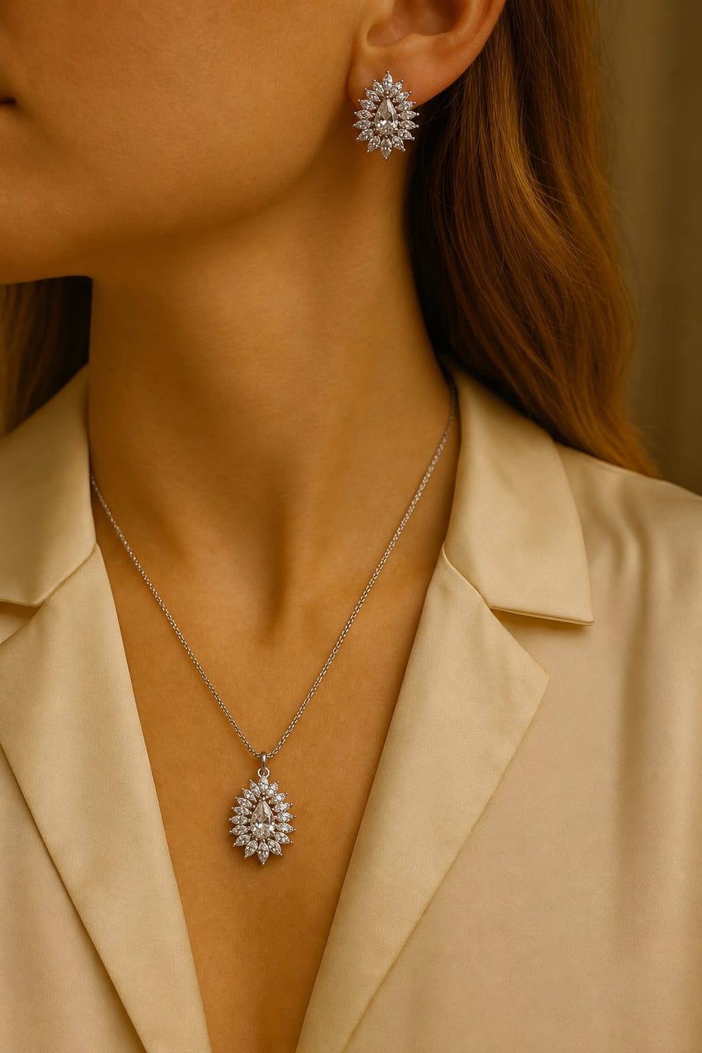 Crystal Aura Pendant Set