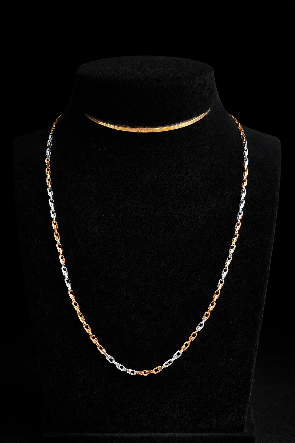 Silver Dual-Tone Twist Chain