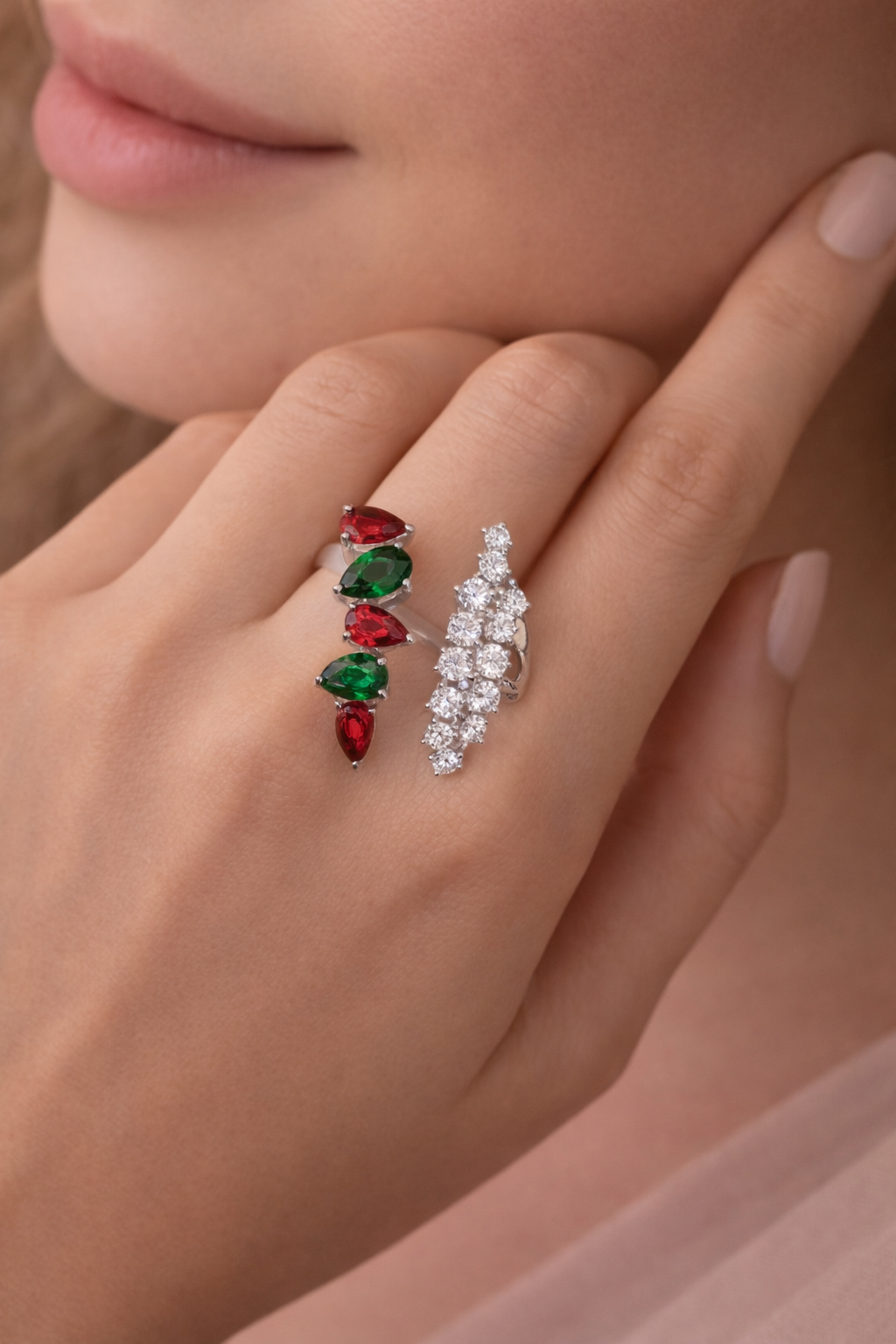 Emerald Ruby Grace Ring