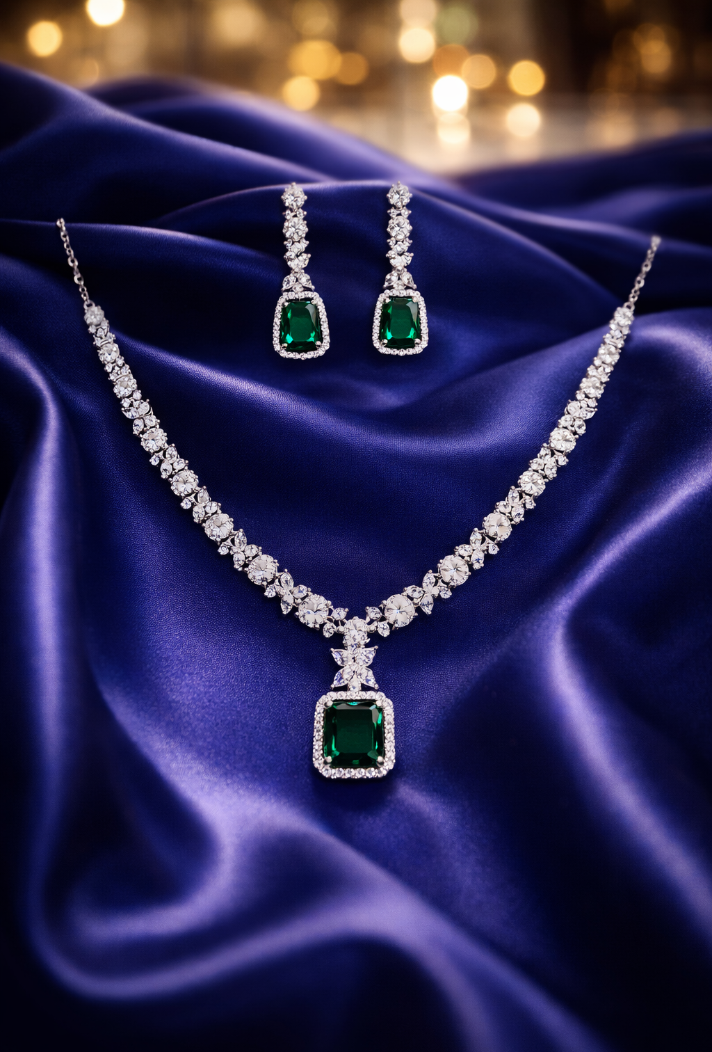 Royal Green Stone Necklace Set