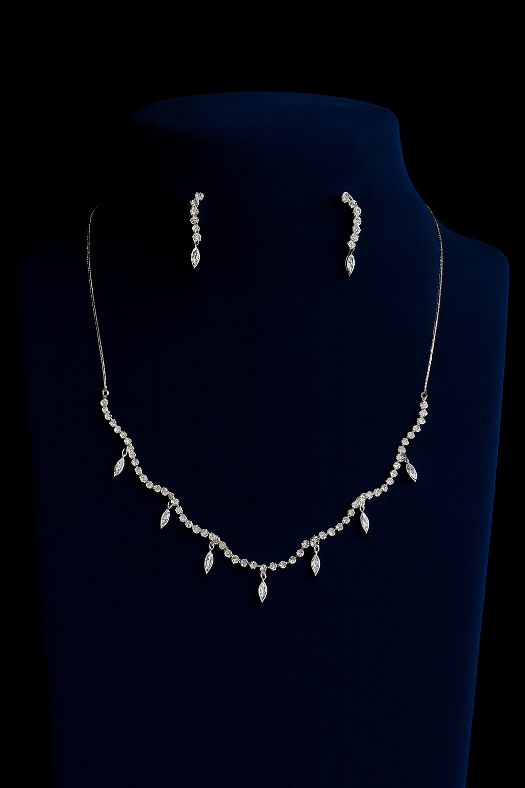 Diamond Dewdrop Necklace Set