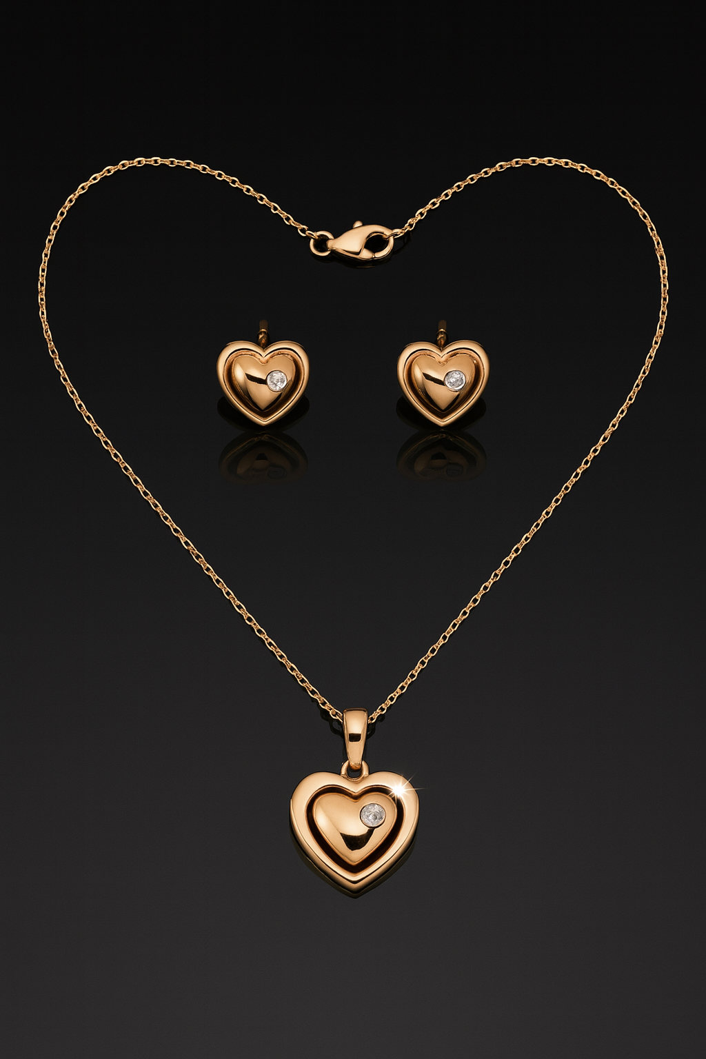 Golden Heartshine Jewellery Set