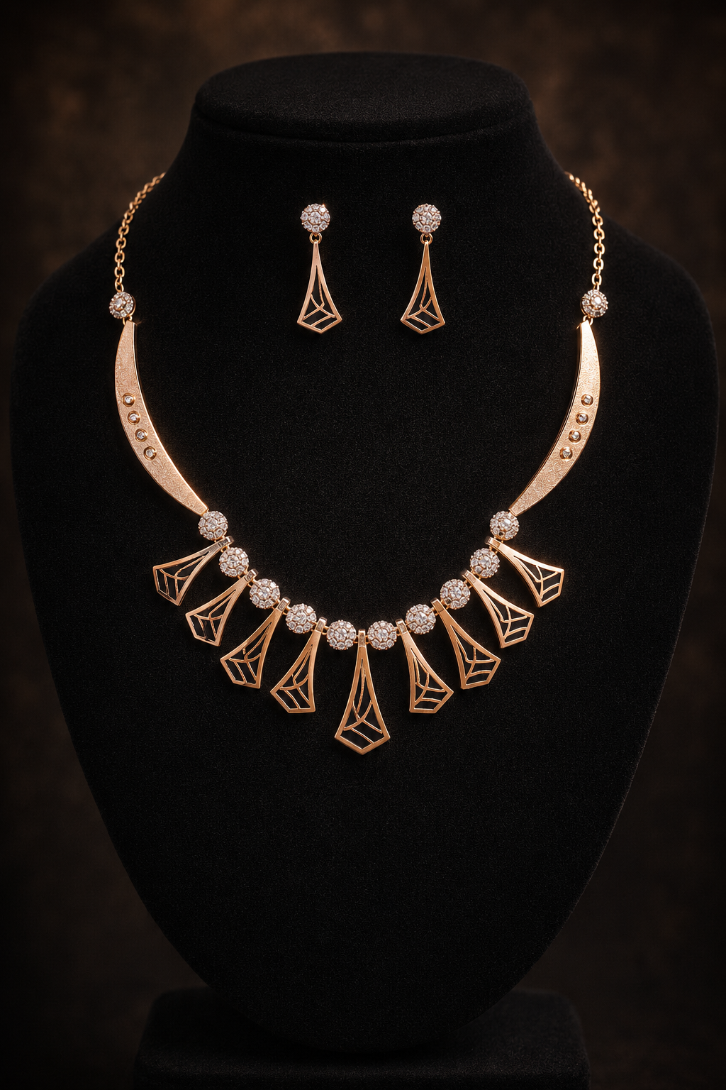 Rose Gold Crystal Crest