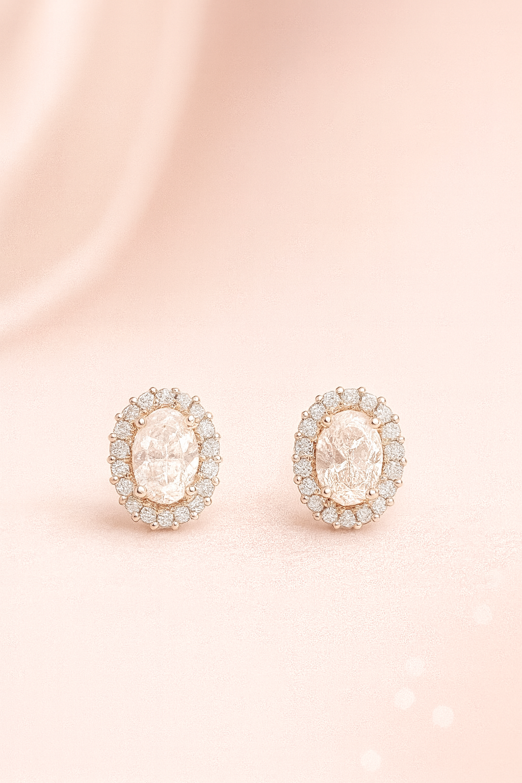 Oval Grace Halo Studs tops