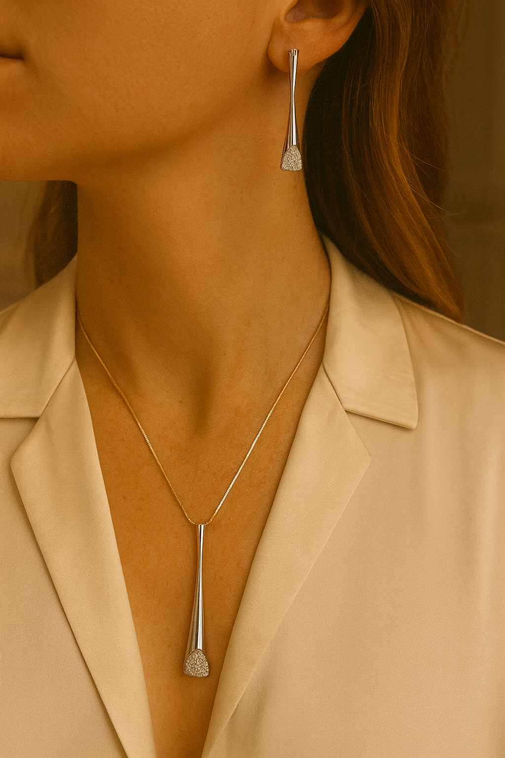 Pure Flow Teardrop Pendant Set