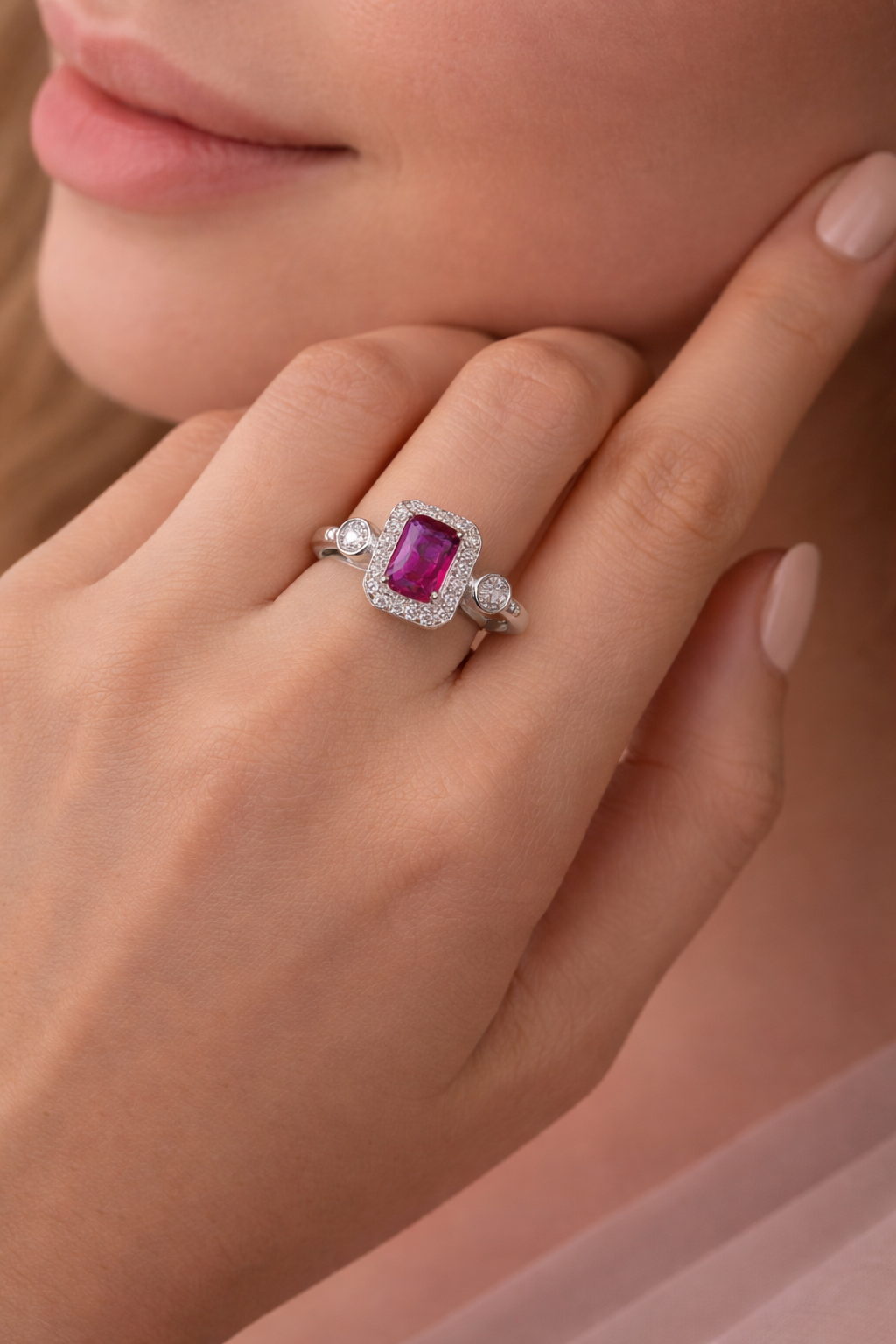 Ruby Royale Halo Ring