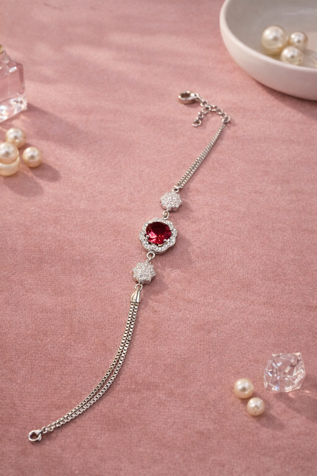 Ruby Empress Silver Bracelet