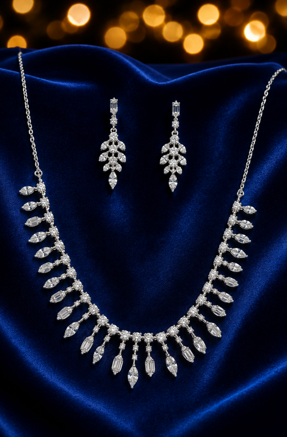 Crystal Waterfall Necklace Set