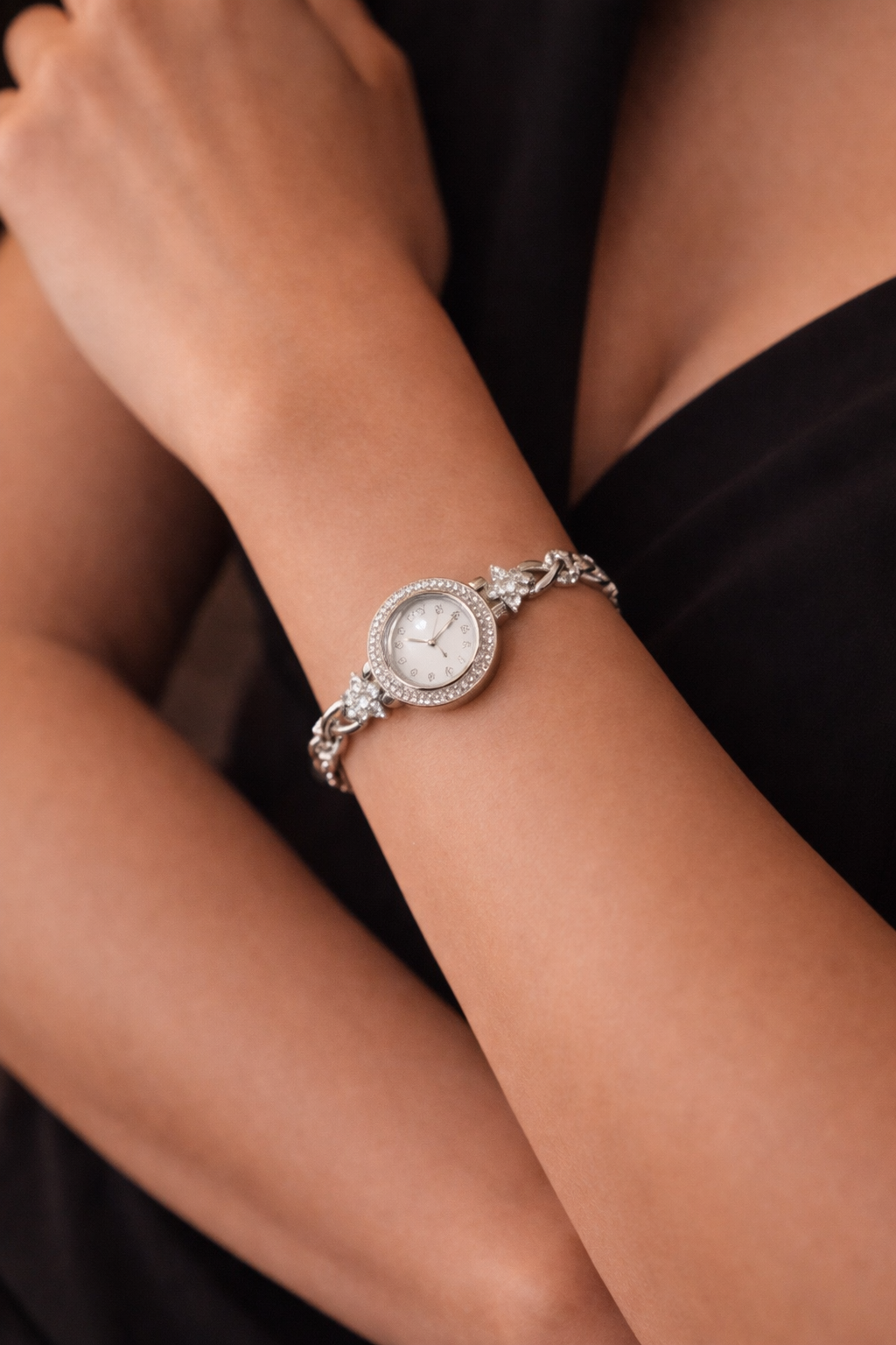 Crystal Silver Watch