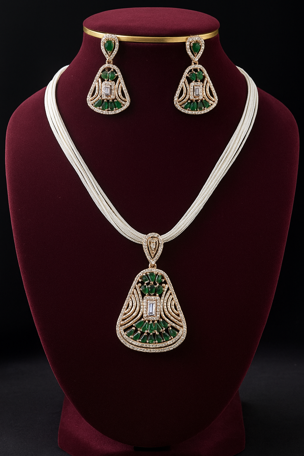 Rosé Shine Designer Green Stone Set