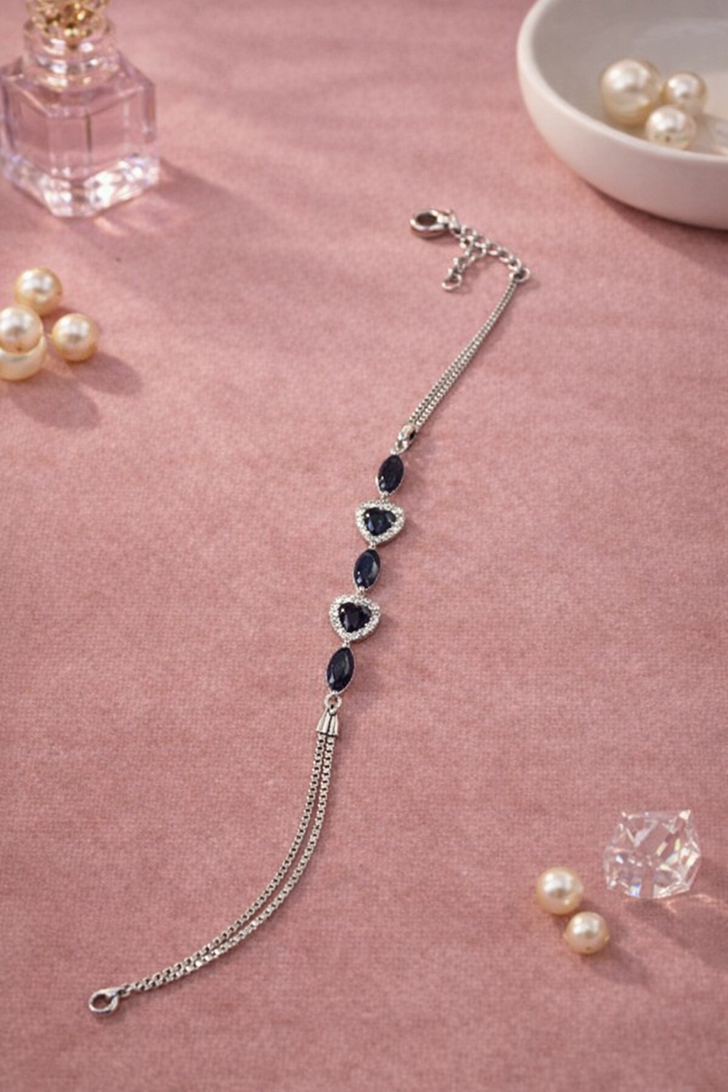 Blue Glow Heart Bracelet