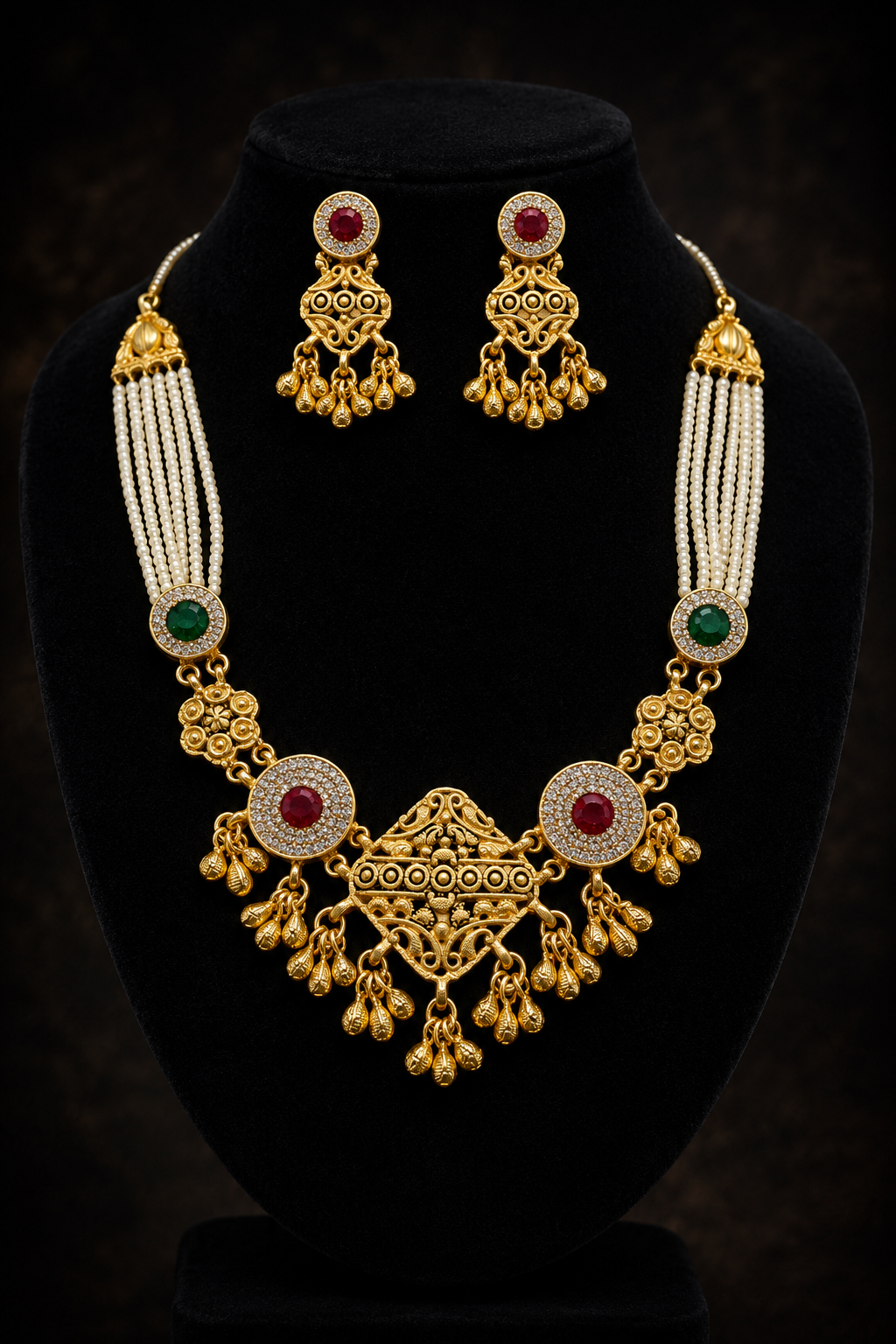 Rajwada Antique Necklace Set